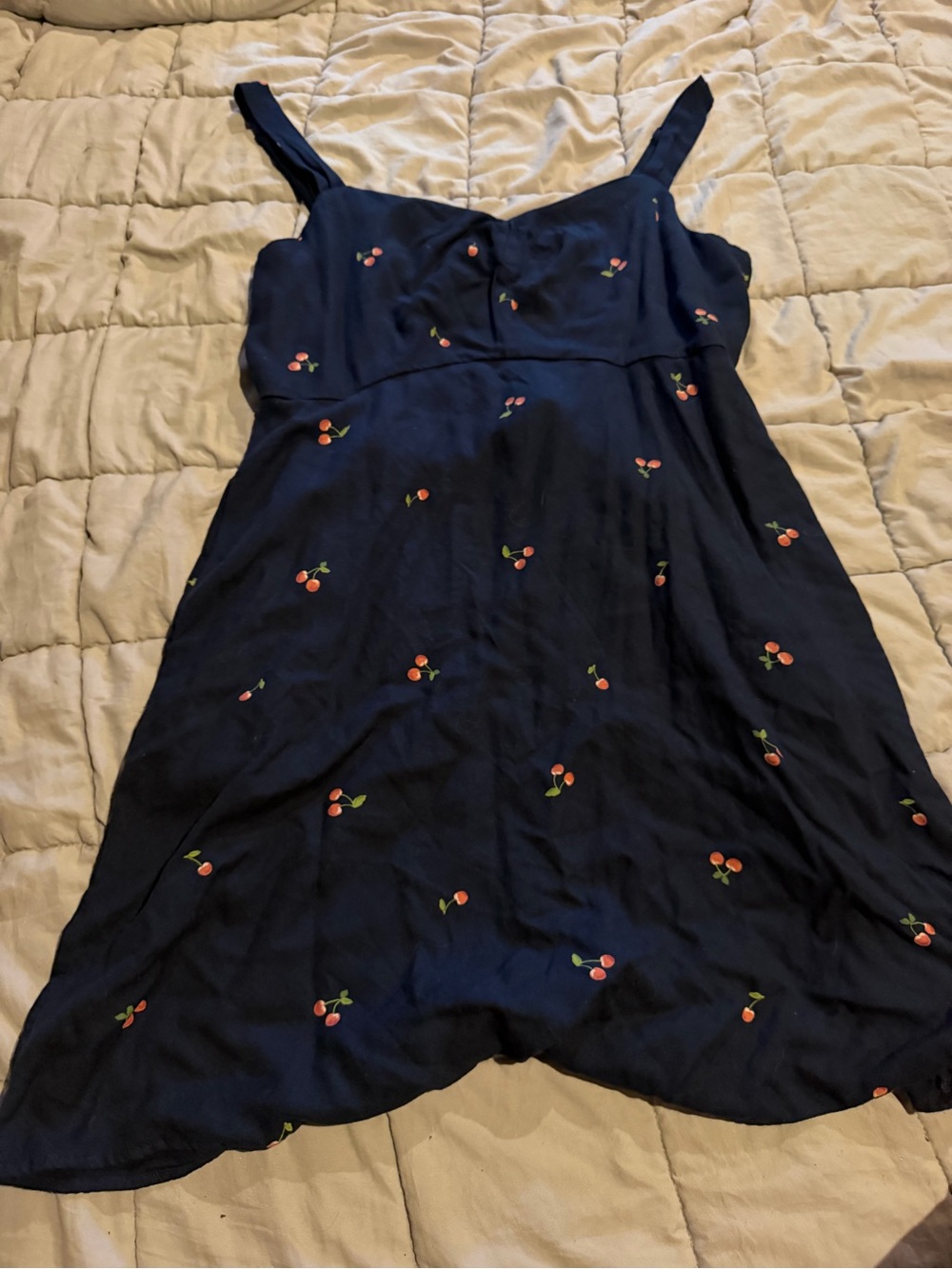 Old Navy Navy Mini Dress with Cherry Print